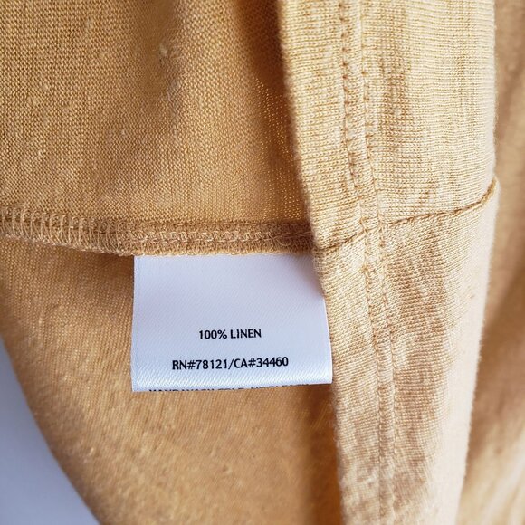 Eileen Fisher Sunny Yellow Linen Tank 2X  Lightweight Relaxed Fit Sleeveless Top - Picture 8 of 9